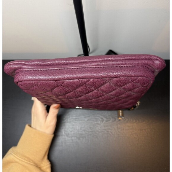 Steve Madden Quilted Faux Leather Crossbody Bag Purple Purse - Picture 4 of 13